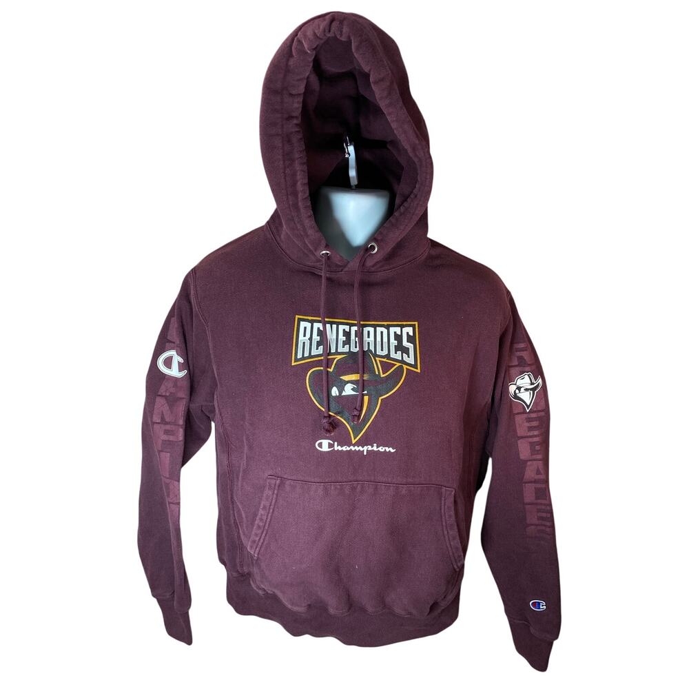 Vintage Champion Dallas Renegades Football Red Reverse Weave Hoodie Medium